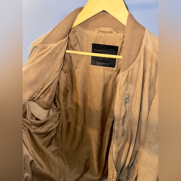 AllSaints Kemble Suede Bomber Jacket. Size: small. - Picture 4 of 6